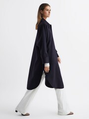 Reiss Navy Carmen Blindseam Cape Coat - Image 1 of 9