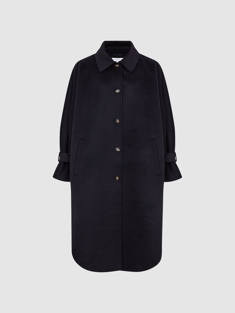 Reiss Navy Carmen Blindseam Cape Coat - Image 2 of 9