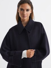 Reiss Navy Carmen Blindseam Cape Coat - Image 4 of 9
