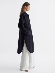 Reiss Navy Carmen Blindseam Cape Coat - Image 5 of 9