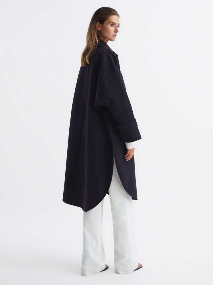 Reiss Navy Carmen Blindseam Cape Coat - Image 9 of 9