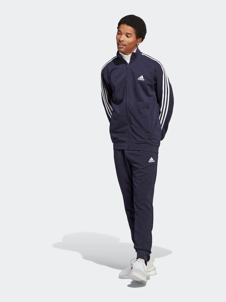 أزرق داكن - بدلة رياضية أساسية 3 خطوط Sportswear من Adidas - Image 3 of 9