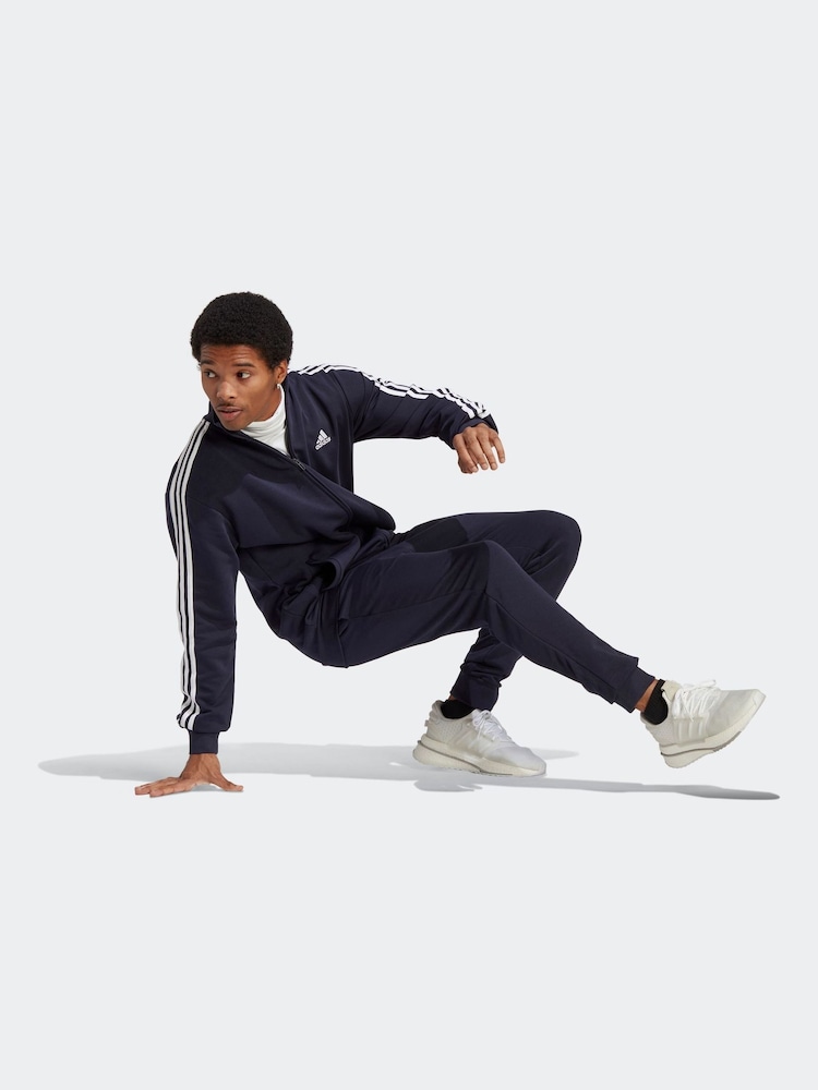 أزرق داكن - بدلة رياضية أساسية 3 خطوط Sportswear من Adidas - Image 4 of 9