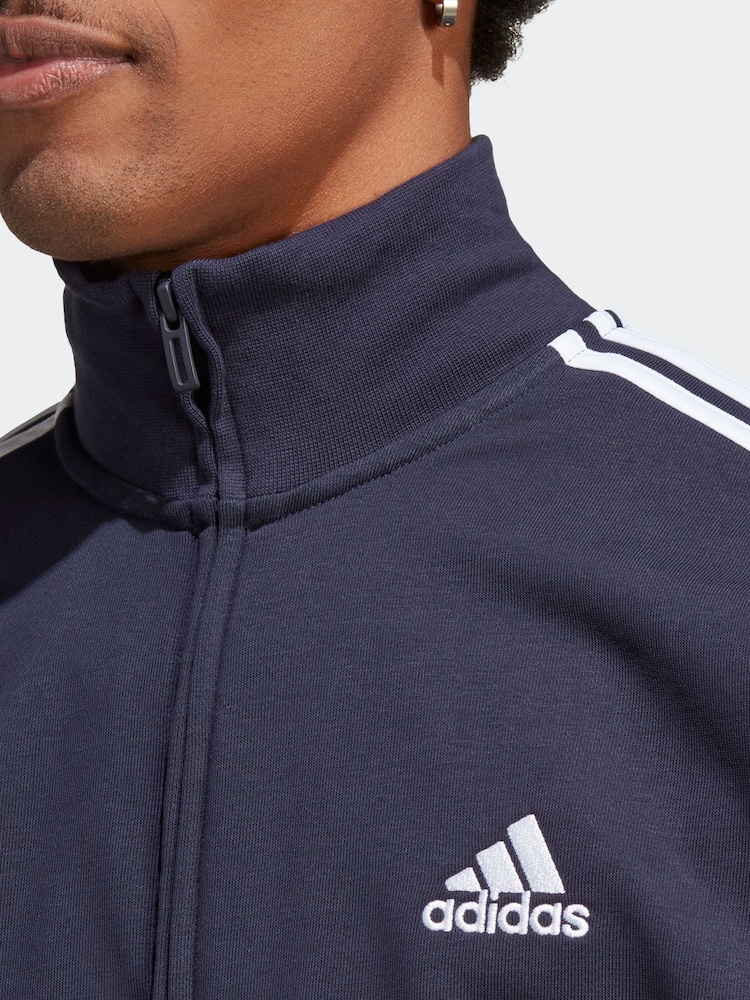 أزرق داكن - بدلة رياضية أساسية 3 خطوط Sportswear من Adidas - Image 5 of 9