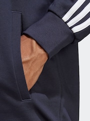 adidas Navy Sportswear Basic 3-Stripes French Terry Tracksuit - Image 6 of 9