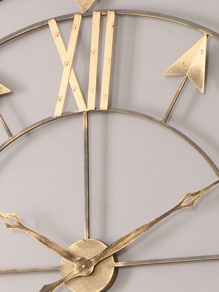 Pacific Antique Grey And Gold Metal Large Round Wall - Image 2 of 4