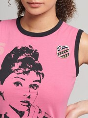 Superdry Pink 100% Cotton Allstars AH Graphic Vest Top - Image 4 of 4