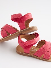 Pink Wide Fit (G) Cross Strap Sandals - Image 4 of 4