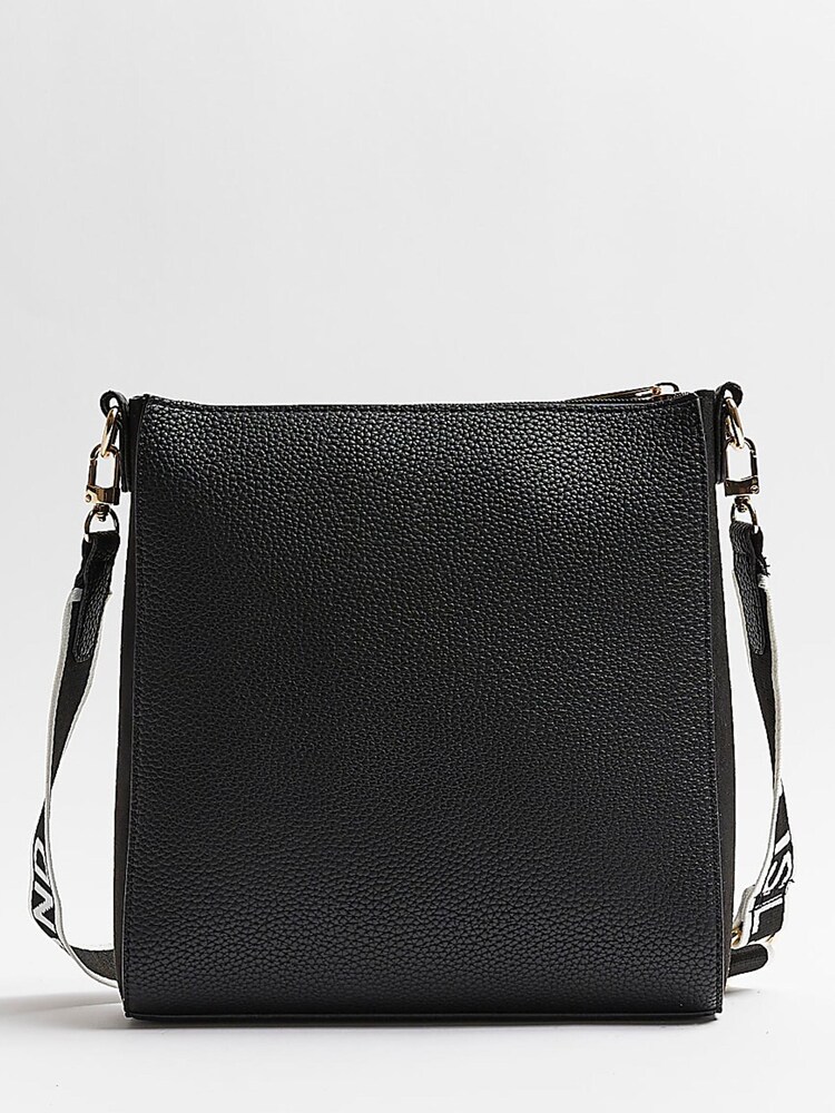 River Island Clean Structured Black Messenger - Image 2 of 5