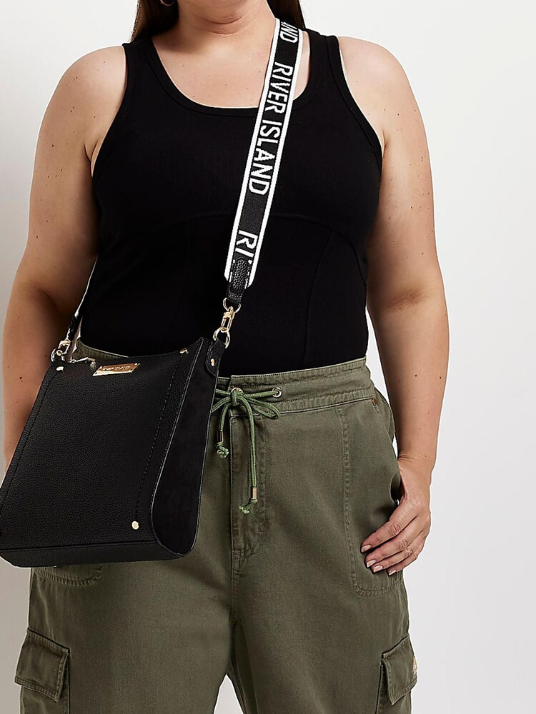 River Island Clean Structured Black Messenger - Image 5 of 5