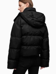 AllSaints Black 100% Cotton Puffer Jacket - Image 2 of 8