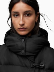 AllSaints Black 100% Cotton Puffer Jacket - Image 5 of 8