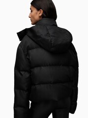 AllSaints Black 100% Cotton Puffer Jacket - Image 6 of 8