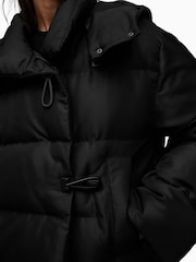 AllSaints Black 100% Cotton Puffer Jacket - Image 7 of 8