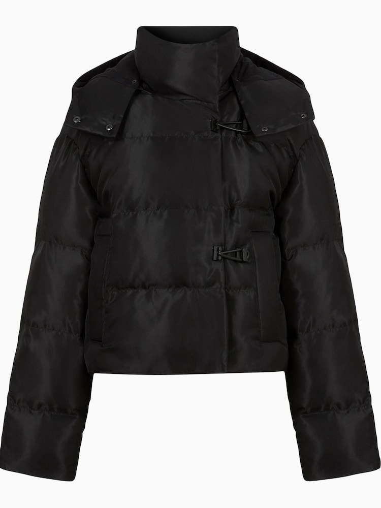 AllSaints Black 100% Cotton Puffer Jacket - Image 8 of 8