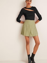 Yellow/Black Dogtooth Check Mini Skirt - Image 1 of 3