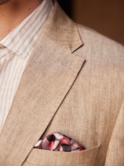 Nevtralna srtastim vzorcem - Laneni blazer Signature Leomaster - Slika 6 iz 13