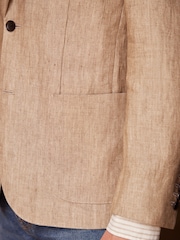 Nevtralna srtastim vzorcem - Laneni blazer Signature Leomaster - Slika 7 iz 13