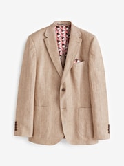 Nevtralna srtastim vzorcem - Laneni blazer Signature Leomaster - Slika 8 iz 13
