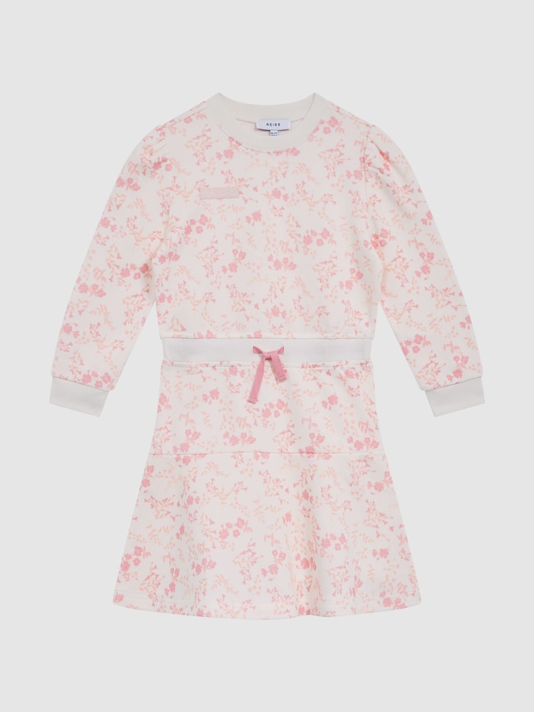 Reiss Pink Print Maeve Junior Relaxed Jersey Dress - Image 2 of 7