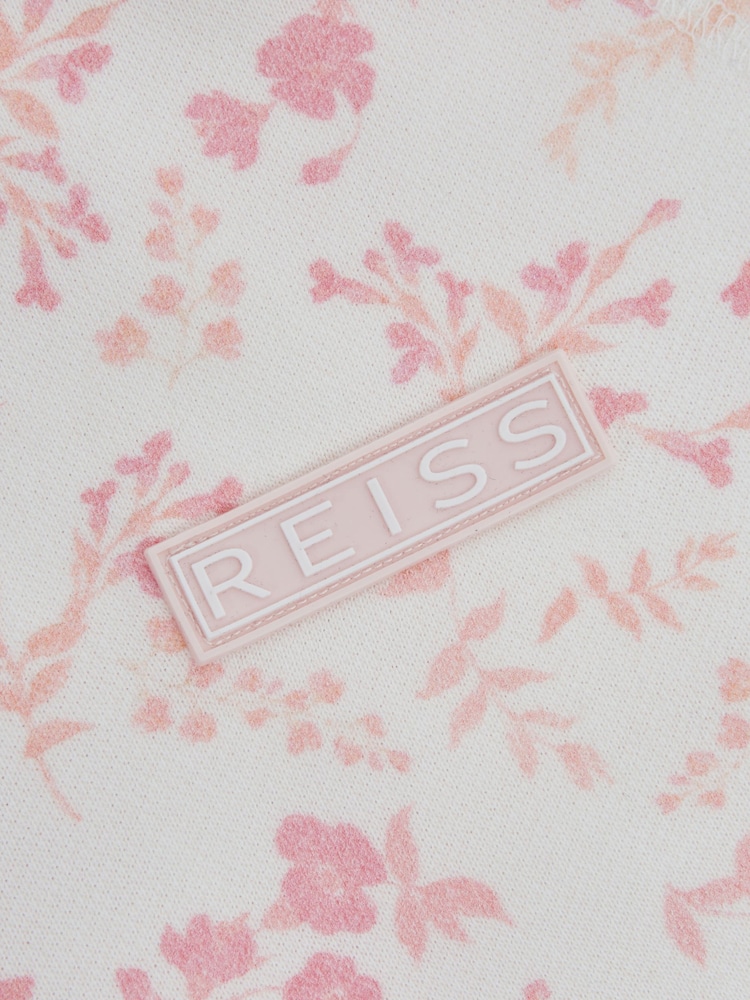 Reiss Pink Print Maeve Junior Relaxed Jersey Dress - Image 7 of 7