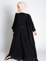 Aab Black Lattice Geo Print Kimono - Image 2 of 5