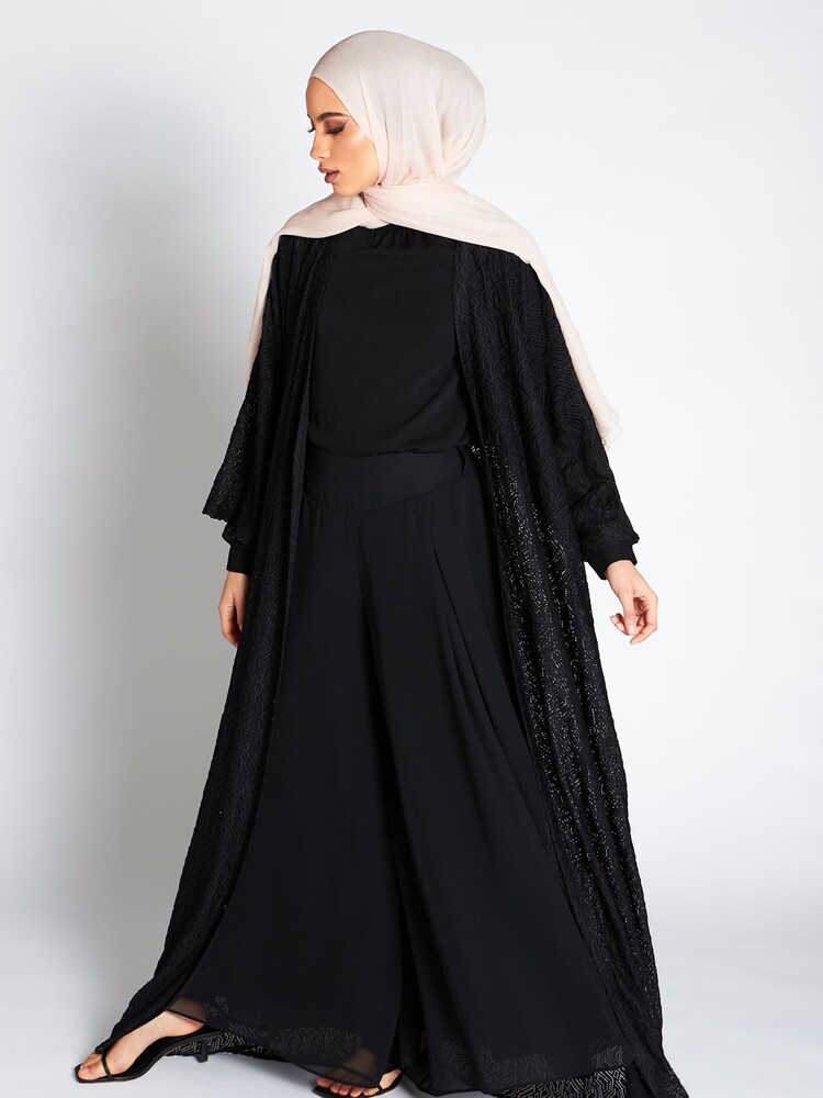 Aab Black Lattice Geo Print Kimono - Image 2 of 5 Aab Black Lattice Geo Print Kimono - Image 2 of 5
