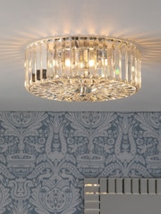 Laura Ashley Clear Fernhurst Three Light Ceiling Flush Light - Image 1 of 5
