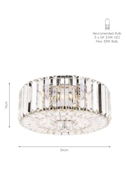 Laura Ashley Clear Fernhurst Three Light Ceiling Flush Light - Image 5 of 5