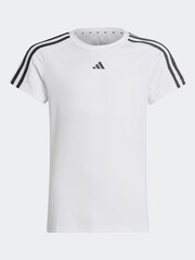 adidas White Sportswear Train Essentials Aeroready 3 Stripes Slim Fit Training T-Shirt - Image 2 of 6