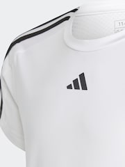 adidas White Sportswear Train Essentials Aeroready 3 Stripes Slim Fit Training T-Shirt - Image 4 of 6