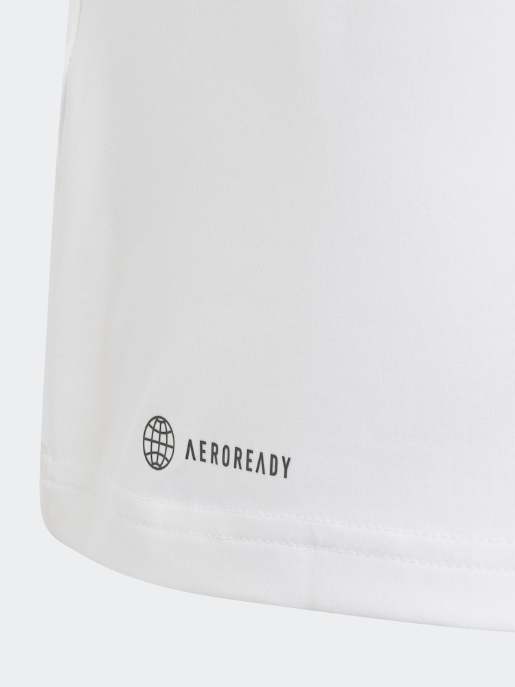 adidas White Sportswear Train Essentials Aeroready 3 Stripes Slim Fit Training T-Shirt - Image 6 of 6
