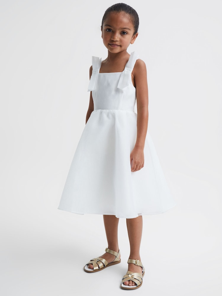 Reiss Ivory Selena Tulle Strappy Occasion Dress - Image 1 of 6