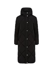 F&F Diamond Quilted Duvet Black Coat - Image 5 of 5