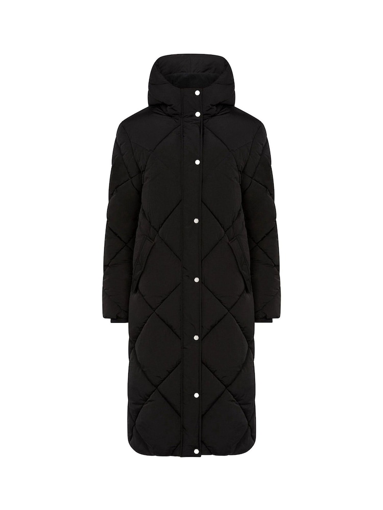F&F Diamond Quilted Duvet Black Coat - Image 5 of 5