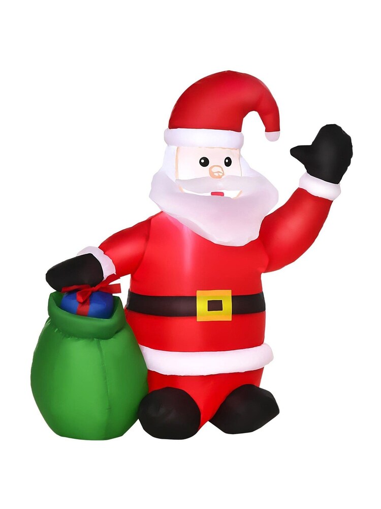 Homcom Red Outdoor 4ft Inflatable Santa Decoration - Image 2 of 5