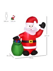 Homcom Red Outdoor 4ft Inflatable Santa Decoration - Image 5 of 5