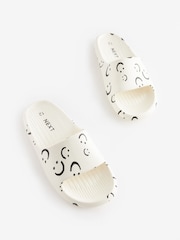 Cream Smiley Face Lightweight Sliders - Image 1 of 5