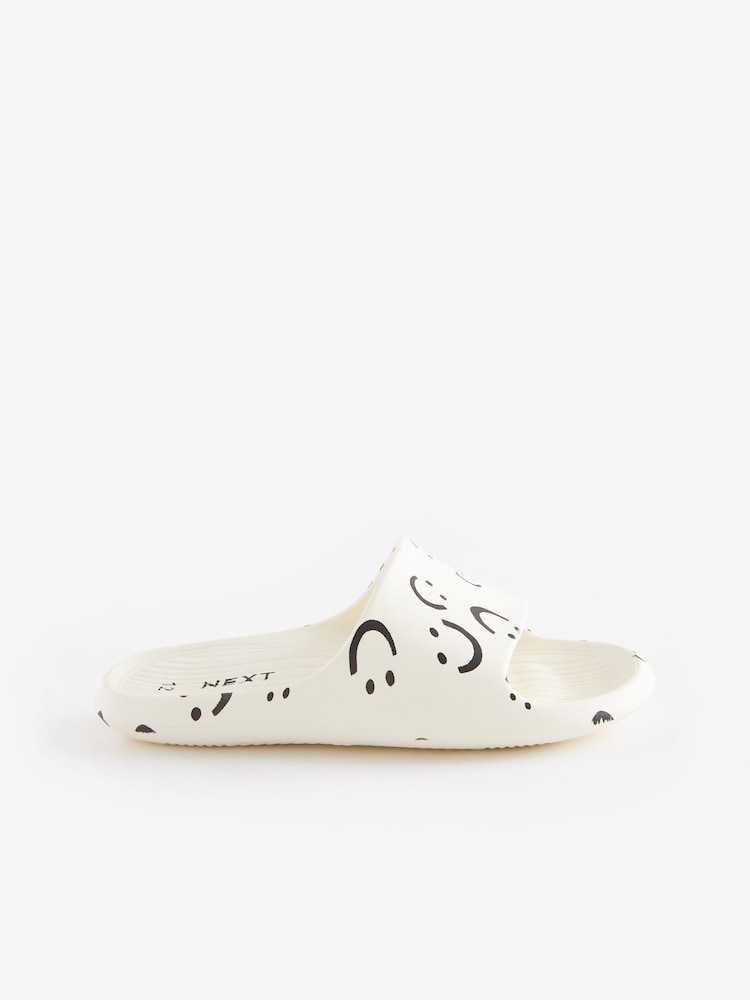 Cream Smiley Face Lightweight Sliders - Image 2 of 5