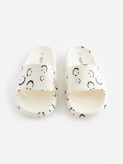 Cream Smiley Face Lightweight Sliders - Image 3 of 5