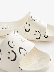 Cream Smiley Face Lightweight Sliders - Image 4 of 5