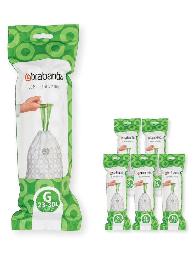 Brabantia White PerfectFit Bags Code G 23-30L 120 Bin Bags - Image 1 of 3