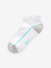 White/Blue Cushioned Footbed Trainer Socks 7 Pack - Image 2 of 9