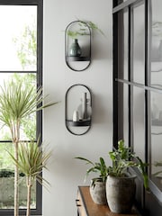 Set of 2 Black Wall Shelves - Image 1 of 7