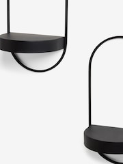 Set of 2 Black Wall Shelves - Image 4 of 7