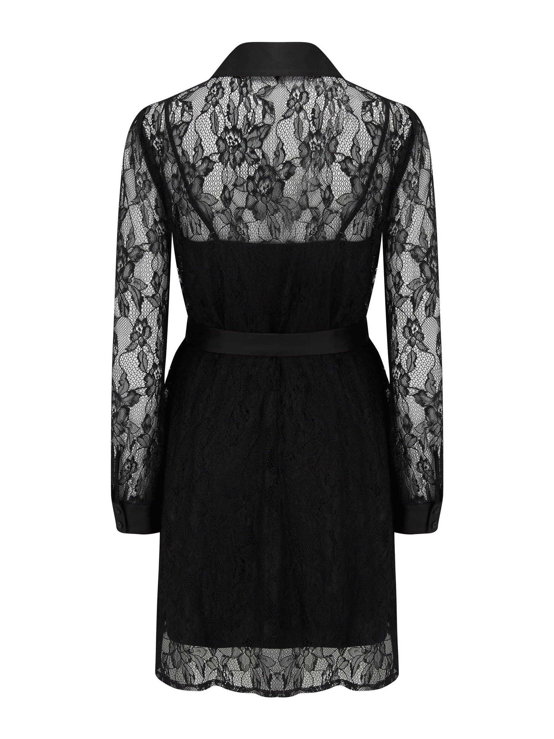 Buy Pour Moi Black Clara Long Sleeve Lace Shirt Dress from the Next UK online shop