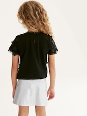 Black Flower 3D Mesh T-Shirt (3-16yrs) - Image 3 of 7