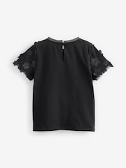 Black Flower 3D Mesh T-Shirt (3-16yrs) - Image 6 of 7