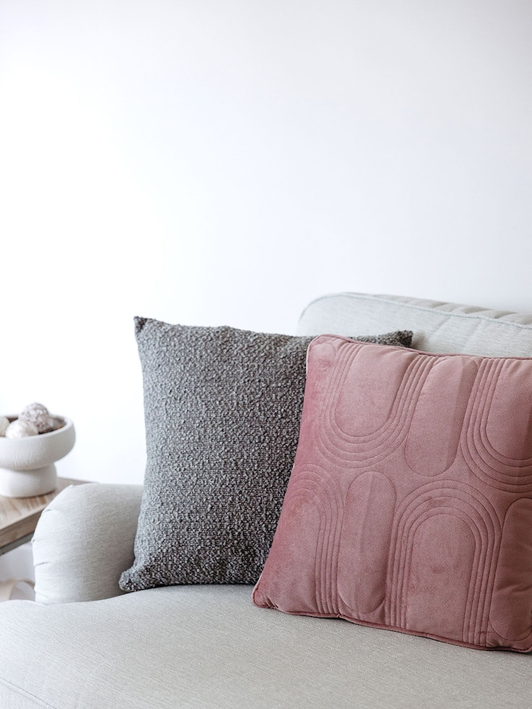 Chapter B Pink Curved Plush Velvet Cushion - Image 2 of 5