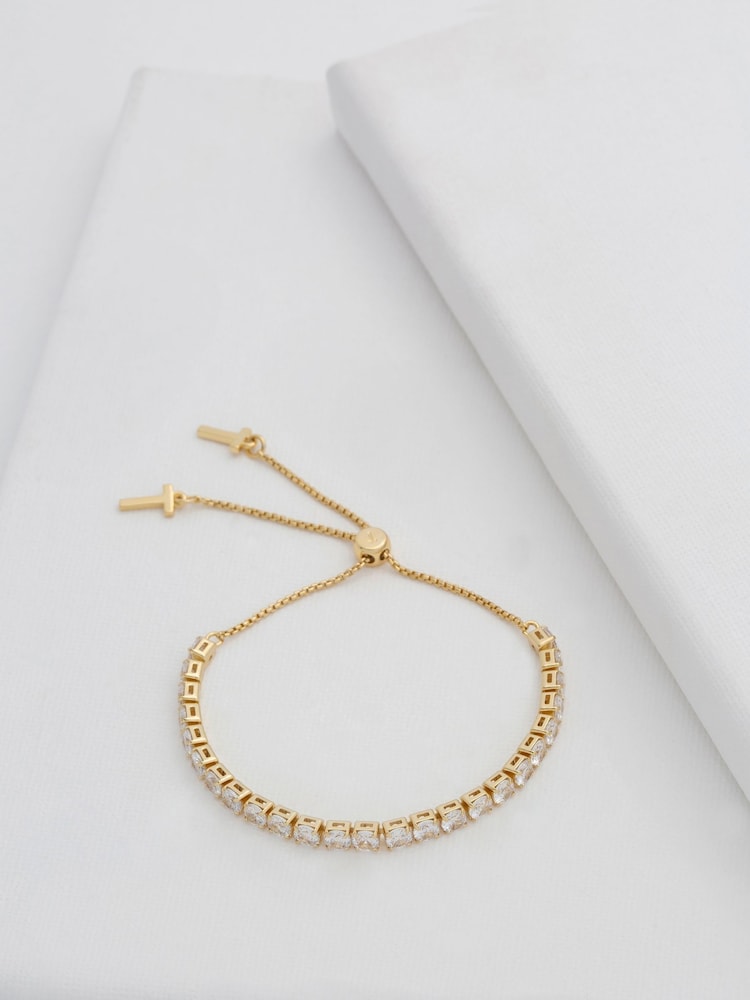 Ted Baker Gold Tone MELRAH: Crystal Adjustable Tennis Bracelet For Women - Image 1 of 8